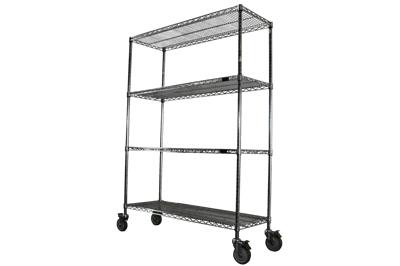 Used Mobile Wire Shelving Cart