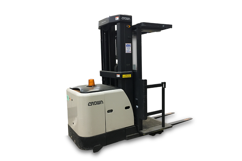 crown cherry picker forklift lifted