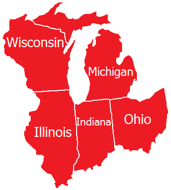 Servicing Wisconsin, Michigan, Illinois, Indiana, and Ohio