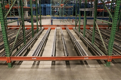 Pallet Flow Rack for Safe, Space-Saving IBC Container Storage