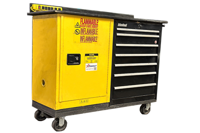 Used Flammable Safety Cabinet Cart with Drawers