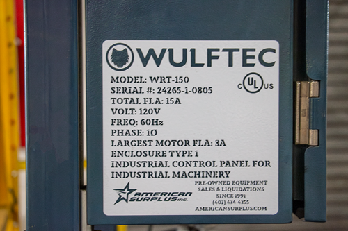 Wulftec WRT-150 Rotary Arm Stretch Wrapper Specifications