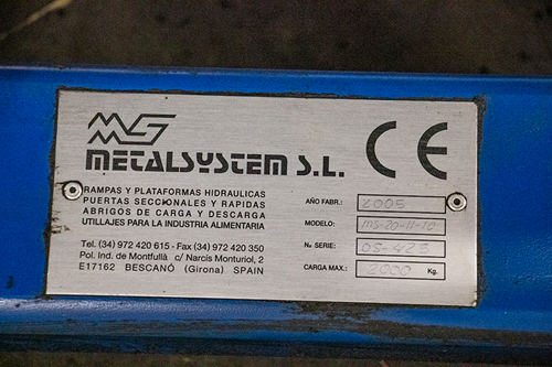 Used Metalsystem MS-20-11/10 Lift Tables For Sale