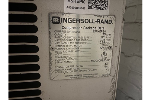 Used Ingersoll-Rand SSR-EP10 Rotary Screw Air Compressors