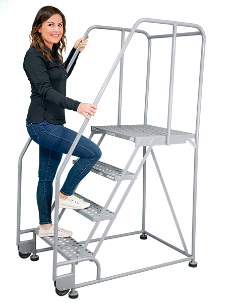 Lauren On Rolling Ladder 